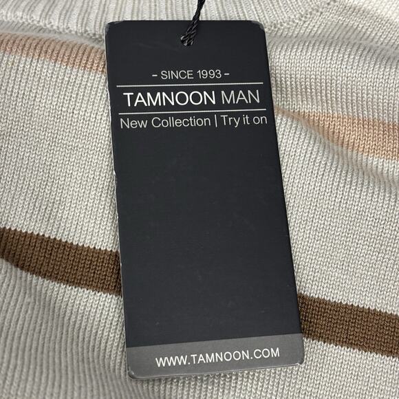 y2k vintage Tamnoon Man Men’s Crewneck Preppy Sweater Medium Striped Classic - Picture 12 of 12